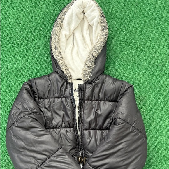 OshKosh B'gosh Dark Gray Puffer Jacket with Hood - Picture 9 of 11